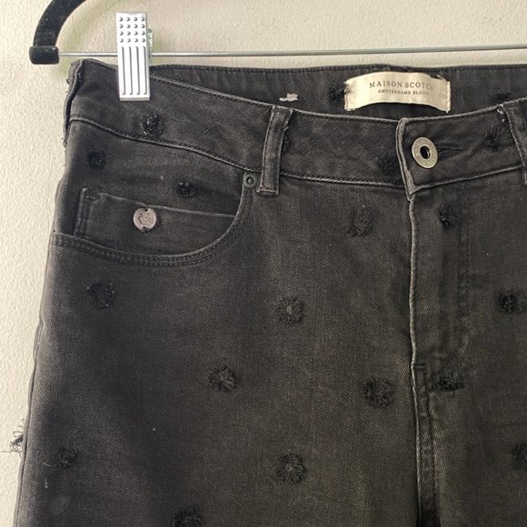 Scotch & Soda Swiss Dots Jeans Slim Fit Boyfriend Off Black Size 25 - Picture 6 of 9